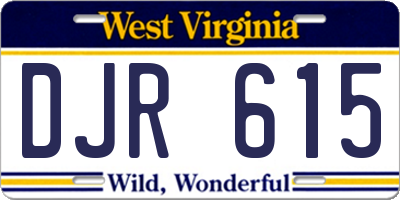 WV license plate DJR615