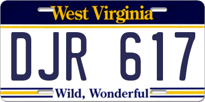 WV license plate DJR617