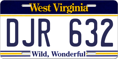 WV license plate DJR632