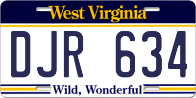 WV license plate DJR634