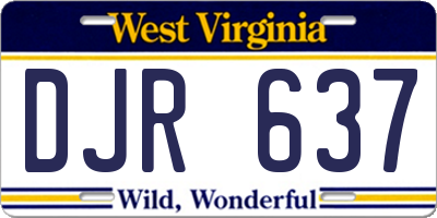 WV license plate DJR637