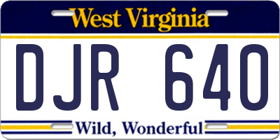 WV license plate DJR640