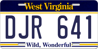 WV license plate DJR641