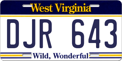 WV license plate DJR643