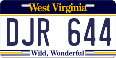 WV license plate DJR644
