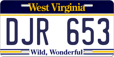 WV license plate DJR653