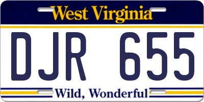 WV license plate DJR655