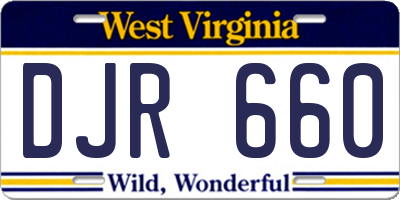 WV license plate DJR660