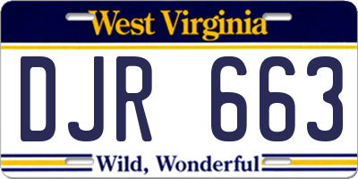 WV license plate DJR663
