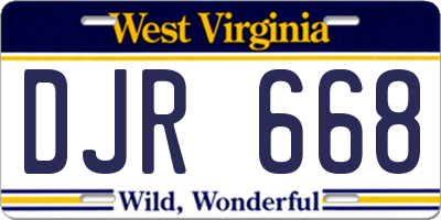 WV license plate DJR668