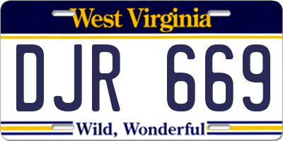 WV license plate DJR669