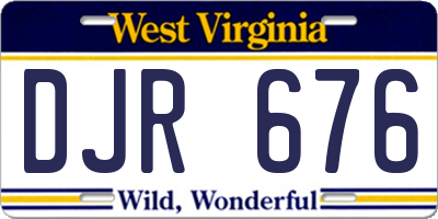 WV license plate DJR676