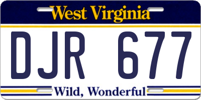 WV license plate DJR677