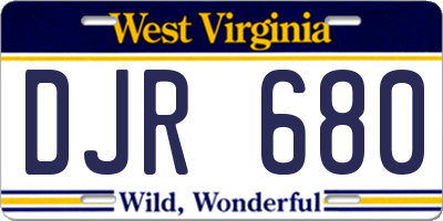 WV license plate DJR680