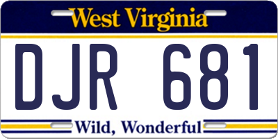 WV license plate DJR681