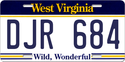WV license plate DJR684
