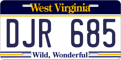 WV license plate DJR685