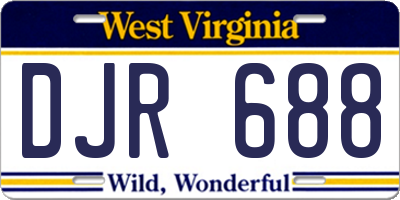 WV license plate DJR688