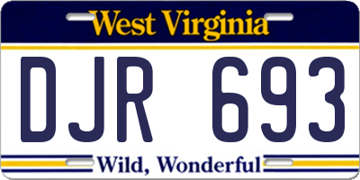 WV license plate DJR693