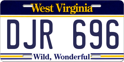 WV license plate DJR696