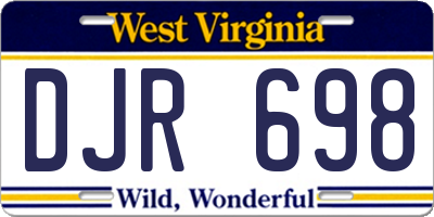 WV license plate DJR698