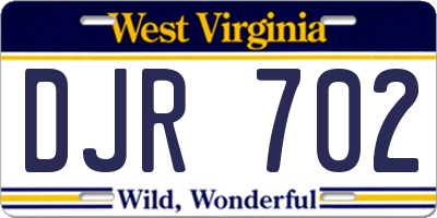WV license plate DJR702