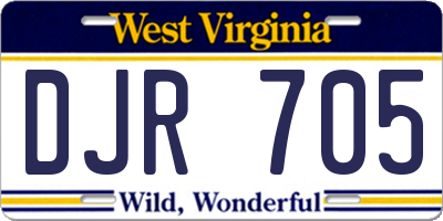 WV license plate DJR705