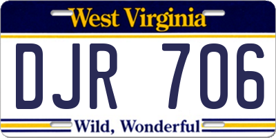 WV license plate DJR706