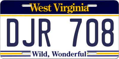 WV license plate DJR708