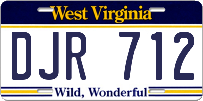 WV license plate DJR712