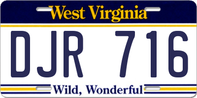WV license plate DJR716