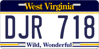 WV license plate DJR718