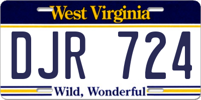 WV license plate DJR724