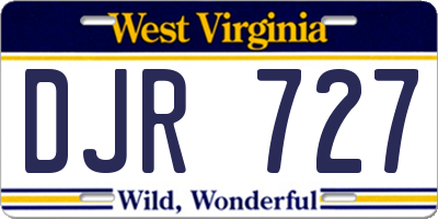 WV license plate DJR727
