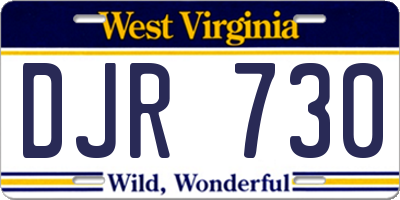 WV license plate DJR730