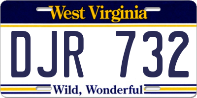 WV license plate DJR732