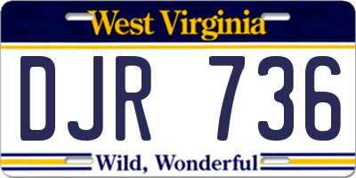 WV license plate DJR736