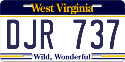 WV license plate DJR737