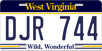 WV license plate DJR744