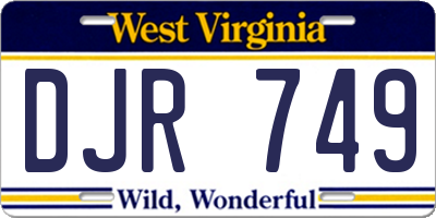 WV license plate DJR749