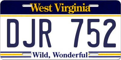 WV license plate DJR752
