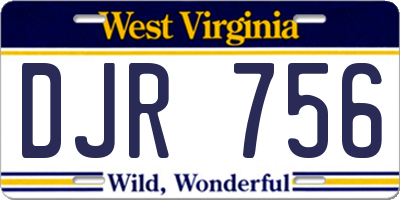 WV license plate DJR756