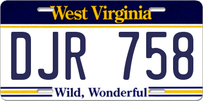 WV license plate DJR758