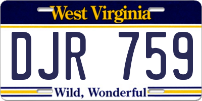 WV license plate DJR759