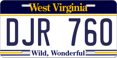 WV license plate DJR760