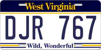 WV license plate DJR767