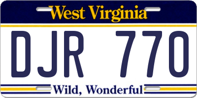 WV license plate DJR770