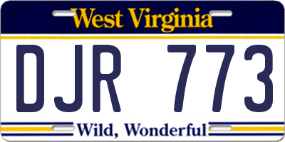 WV license plate DJR773