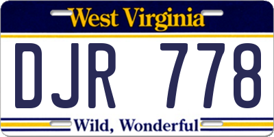 WV license plate DJR778