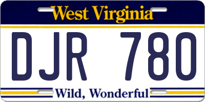 WV license plate DJR780